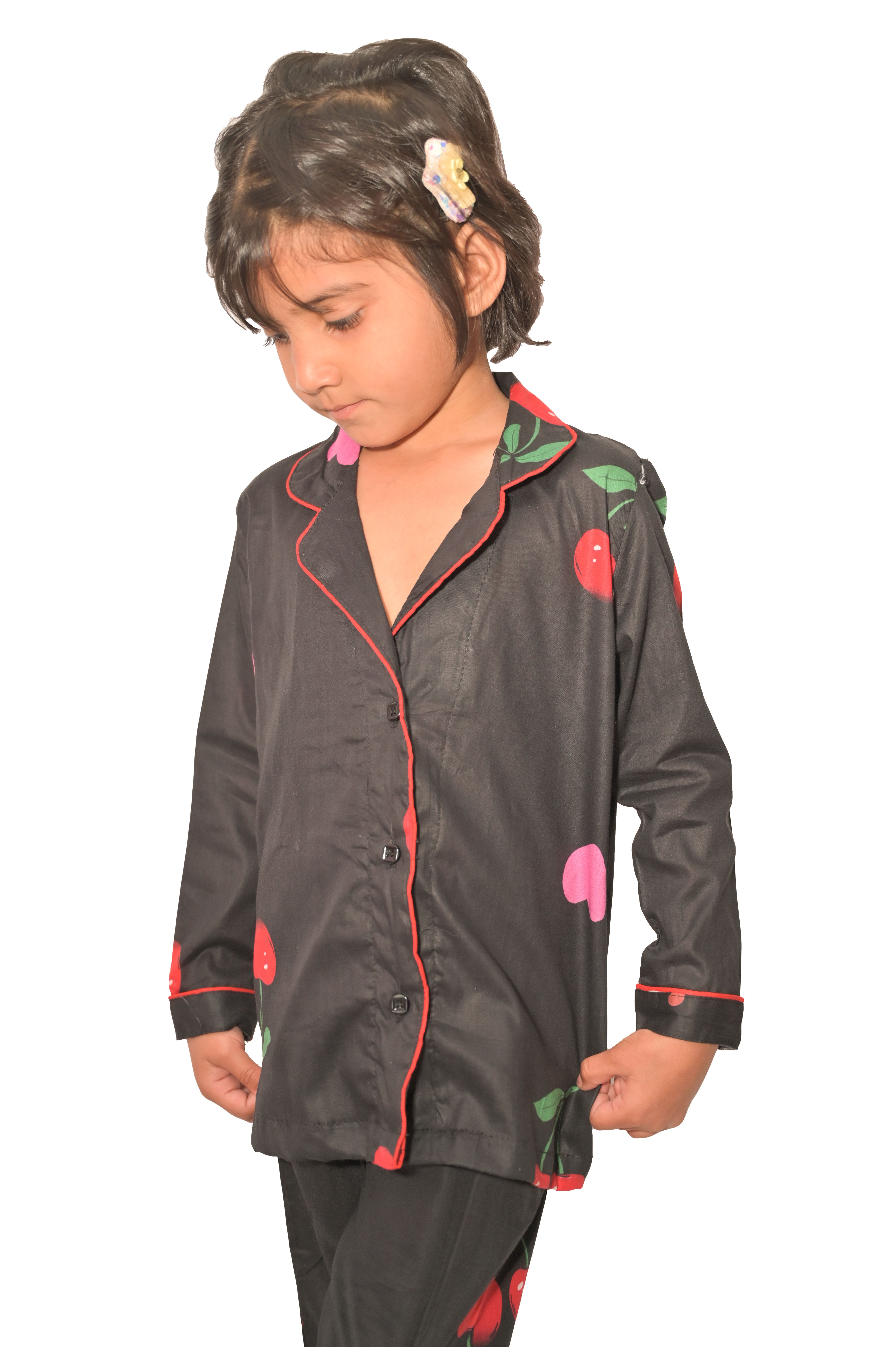 Cotton Ladies Black Night Dress Kids