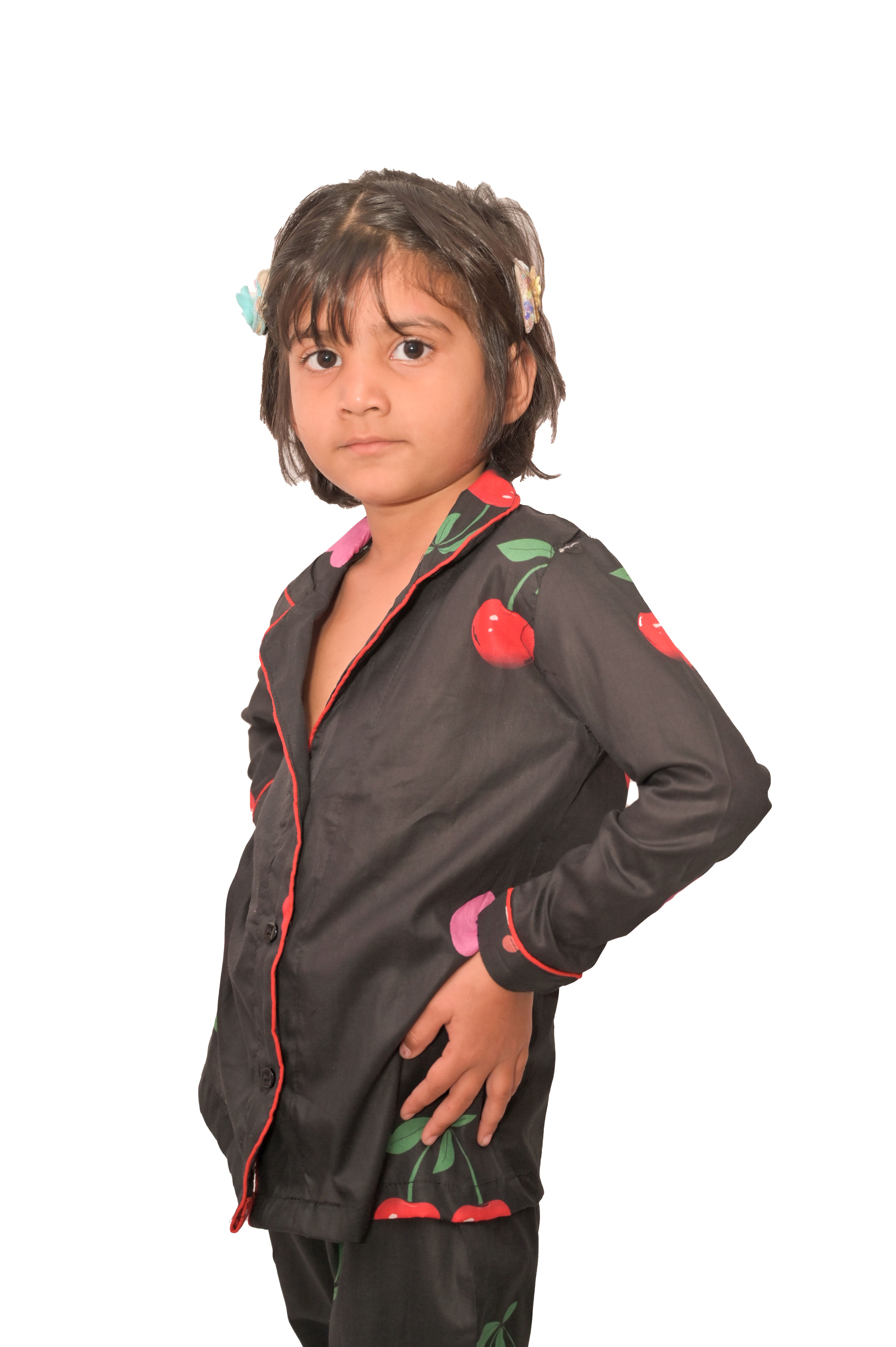 Cotton Ladies Black Night Dress Kids