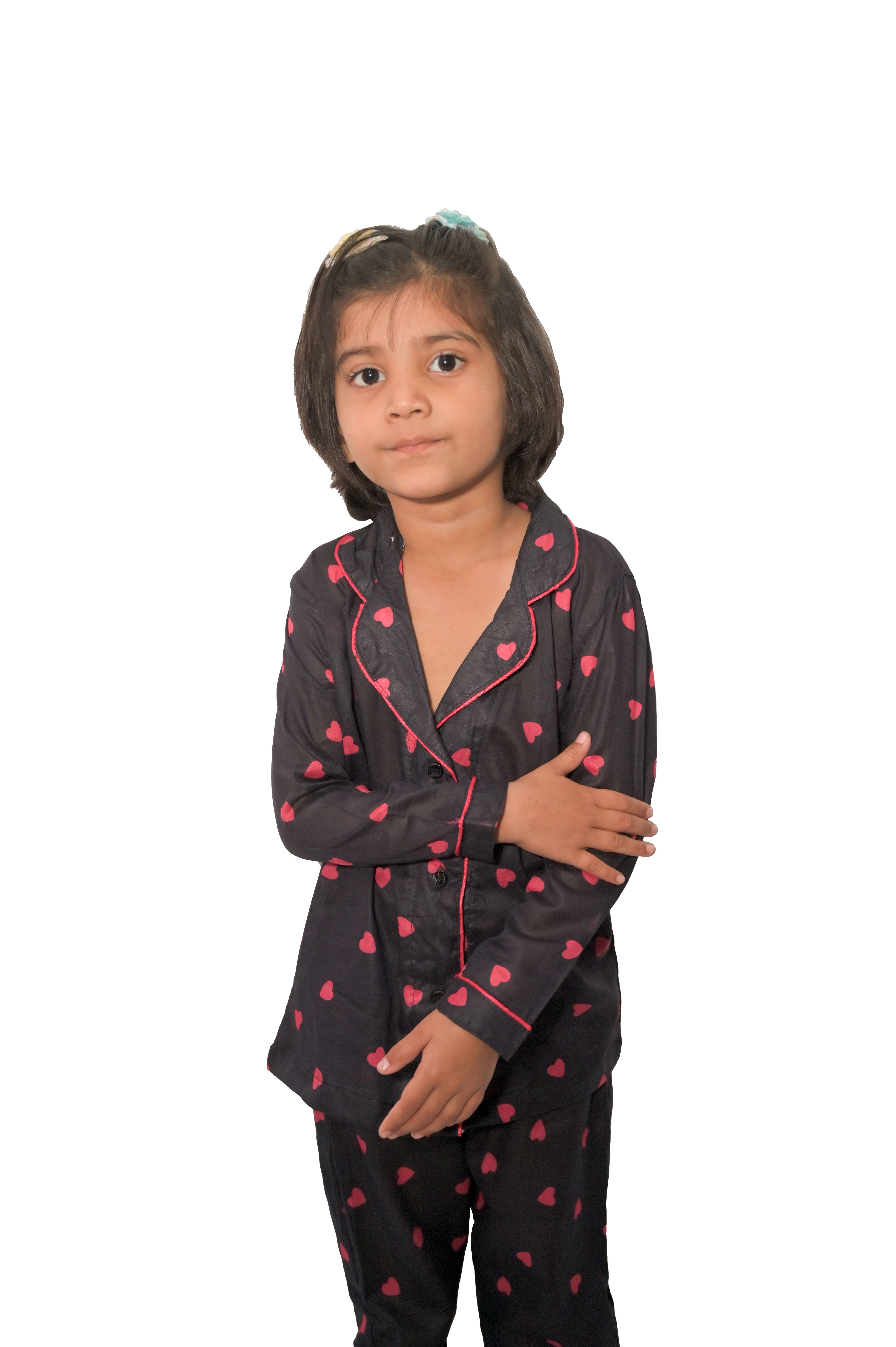 Cotton Ladies Black Black Night dress For Kids
